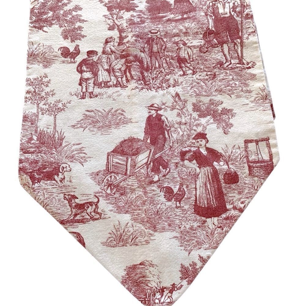 French Country Red Toile Table Runner - Picture 2 of 6